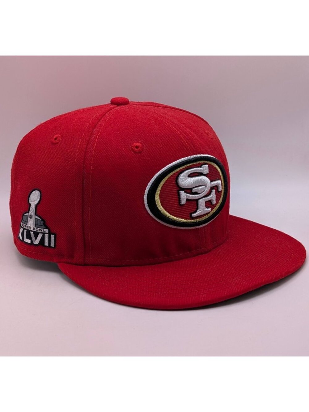 San Francisco 49ers Hat New Era 59fifty Red Super Bowl XLVII Fitted Size 7 1/4